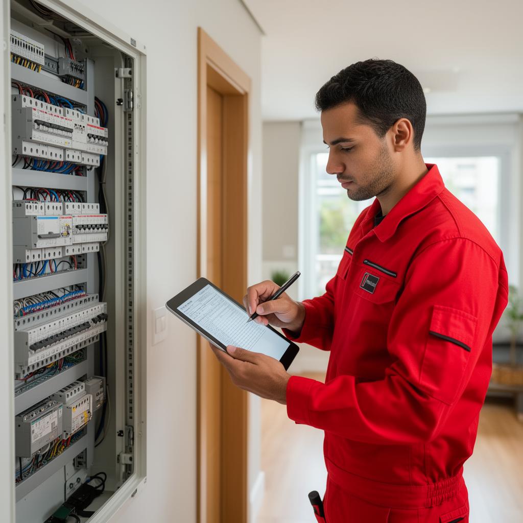 Eletricista preparando orçamento de instalação elétrica em Bauru